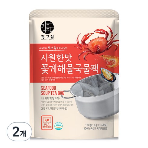 대게육수팩 - 강고집 꽃게 해물 국물팩 10p, 130g, 2개
