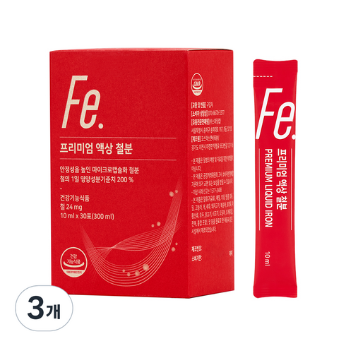 뉴트리모어 프리미엄 액상 철분, 300ml, 3개