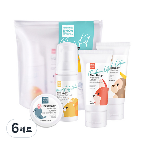 케이맘 스킨케어 크림 10ml + 로션 50ml +젤로션 50ml + 바디워시 45ml 여행 키트 세트, 6세트