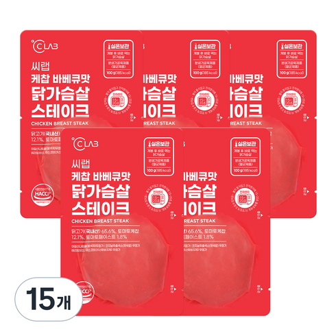 씨랩실온닭가슴살 - 씨랩 케찹 바베큐맛 닭가슴살 스테이크, 100g, 15개