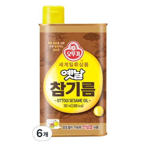 오뚜기 옛날참기름, 6개, 350ml