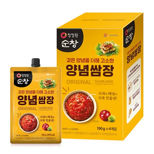 튜브쌈장 - 청정원순창 양념 쌈장, 760g, 1박스