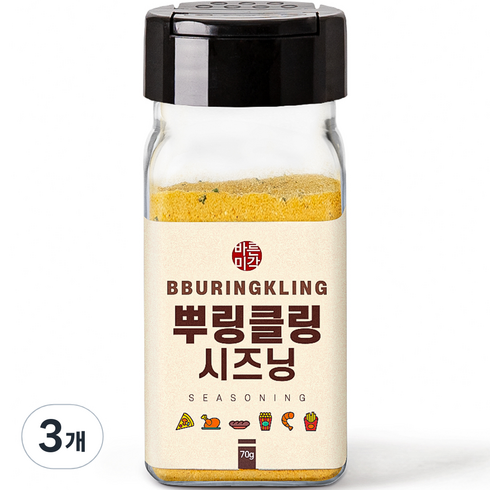 2023년 가성비 최고 뿌링클가루 - 바른미각 뿌링클링 시즈닝, 70g, 3개