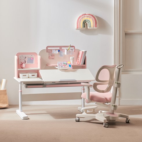 어린이책상 - 소르니아 토니 1200 바른자세 책상 + 의자 방문설치, 핑크