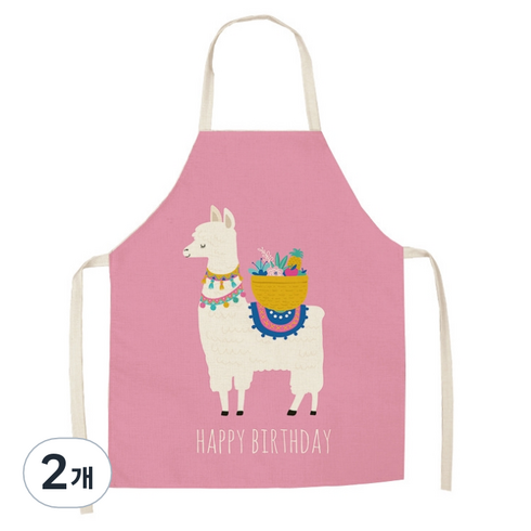 에이홉 알파카 일러스트 앞치마 68 x 55 cm, IT-07, 2개