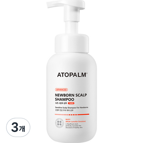 아토팜 뉴본 유아용 스칼프 샴푸, 3개, 300ml
