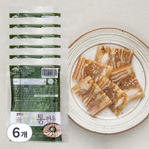 돼지껍질편육 - 곰곰 쫄깃한 통편육(냉장), 250g, 6개