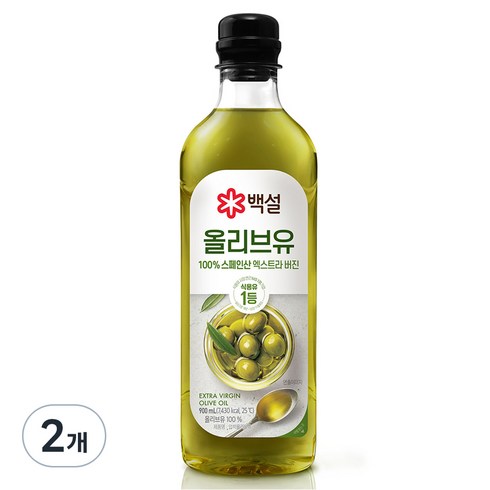 해표올리브유 - 백설 압착올리브유, 900ml, 2개