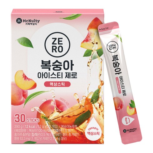 보성홍차아이스티제로 - 맥널티커피 제로 아이스티 복숭아, 390ml, 1개