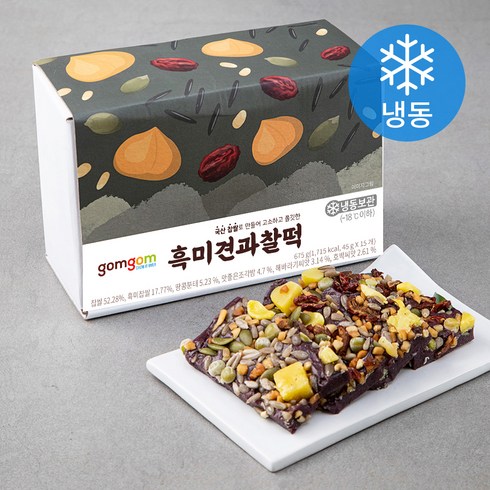 영양찰떡 - 곰곰 흑미견과찰떡 (냉동), 675g, 1개