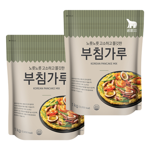 곰표부침가루 - 곰표 부침가루, 1kg, 2개