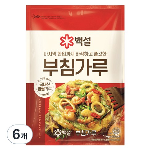 백설 부침가루, 6개, 1kg