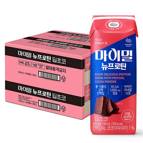 대상웰라이프 뉴프로틴 딥초코, 190ml, 60개