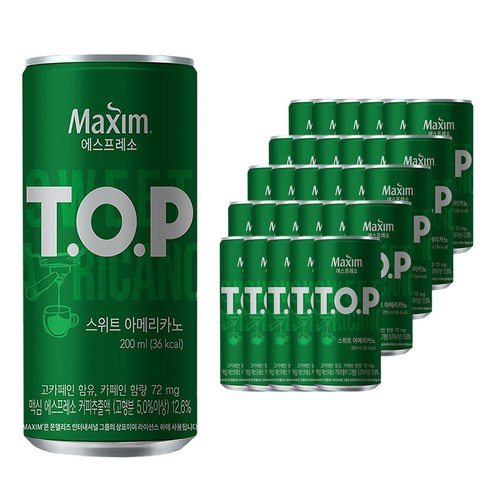 티오피 맥심 T.O.P 스위트 아메리카노, 200ml, 72개