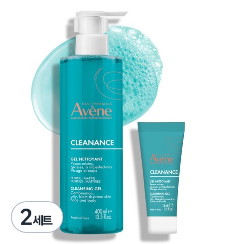 아벤느 클리낭스 약산성 클렌징 젤 400ml + 15ml, 2세트