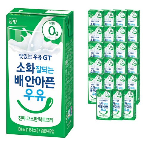 소화가잘되는우유 - 맛있는우유GT 소화 잘되는 배안아픈 우유 진짜 고소한 락토프리, 180ml, 24개