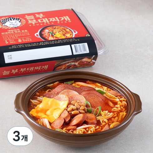 놀부부대찌개밀키트 - 마이셰프 놀부 부대찌개 밀키트, 582g, 3개