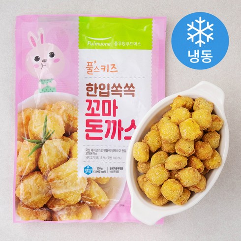 풀무원 풀스키즈 한입쏙쏙 꼬마돈까스 (냉동), 500g, 1개