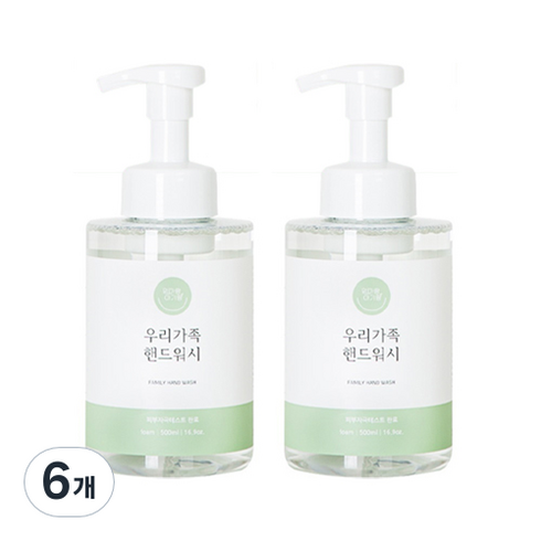 엄마랑아기랑 - 엄마랑아기랑 우리가족 핸드워시, 500ml, 6개