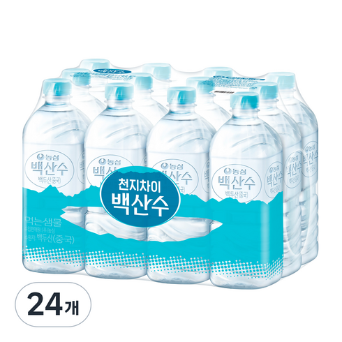 생수1l - 백산수 무라벨, 1L, 24개