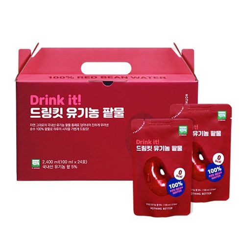 낫띵베럴 드링킷 유기농 팥물 0칼로리, 2.4L, 1개