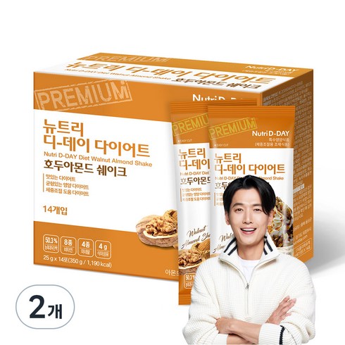 뉴트리디데이 다이어트 호두아몬드 쉐이크 14p, 350g, 2개