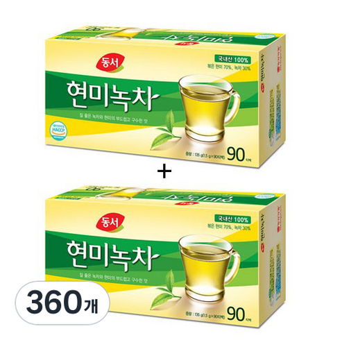 동서 현미녹차 티백, 1.5g, 90개입, 4개