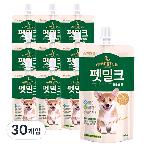 강아지우유 - 에버그로 펫밀크, 눈&관절, 150ml, 30개