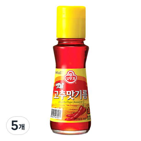 고추씨기름 - 오뚜기옛날 고추맛 기름 병, 80ml, 5개