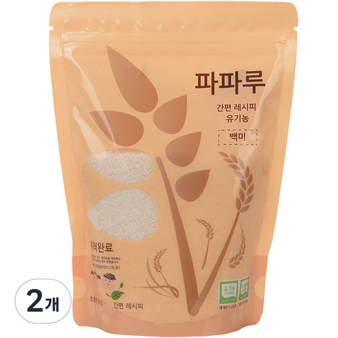 파파루 - 파파루 간편레시피 유기농쌀 백미 굵은입자 400g, 2개