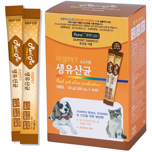 리얼펫 강아지 영양제 60포, 생유산균, 1개