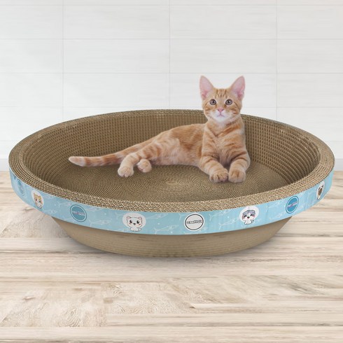 고양이 원형 대형 스크래처 - 펫츠몬 눕기 편한 특대형 B골 스크래쳐 원형 55cm, 혼합색상, 1개