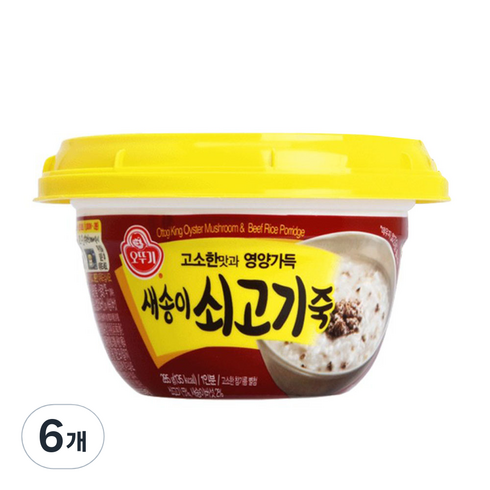 오뚜기죽 - 오뚜기 즉석 새송이 쇠고기죽, 285g, 6개