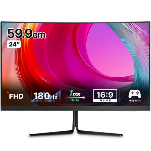 한성컴퓨터 FHD 1200R 커브드 게이밍 리얼 180 모니터, 59.9cm, TFG24F14V(일반)