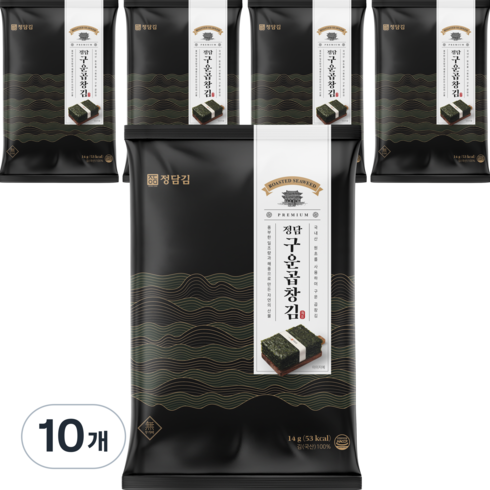 두번구운 곱창김 10매X20봉  - 정담김 정담 구운 곱창김 14g x 5p, 10개