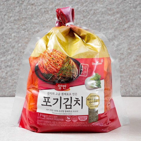 2023년 가성비 최고 배추김치 - 양반 산지의 고급 원재료로 만든 포기김치, 1.9kg, 1개