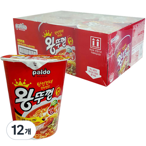 2023년 가성비 최고 점보도시락라면 - 팔도 왕뚜껑 소컵, 12개