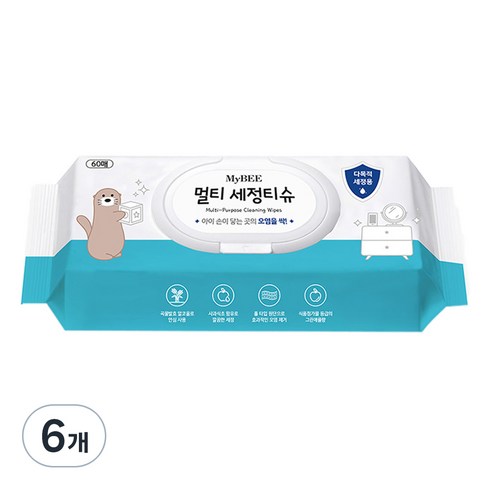 마이비 멀티 세정티슈 캡형, 6개