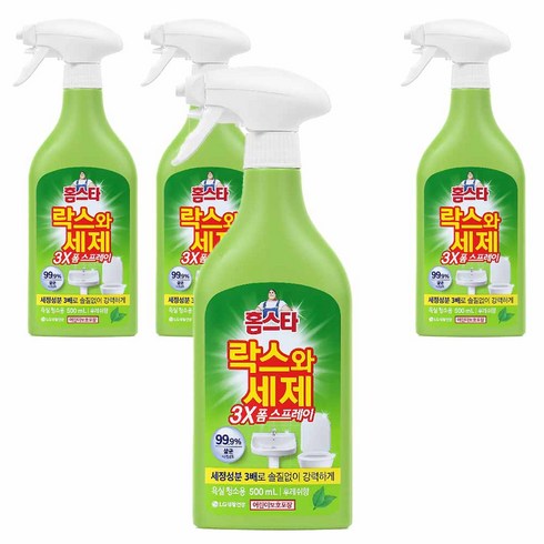 홈스타락스와세제 - 홈스타 락스와세제 3X 폼 스프레이 후레쉬, 500ml, 4개