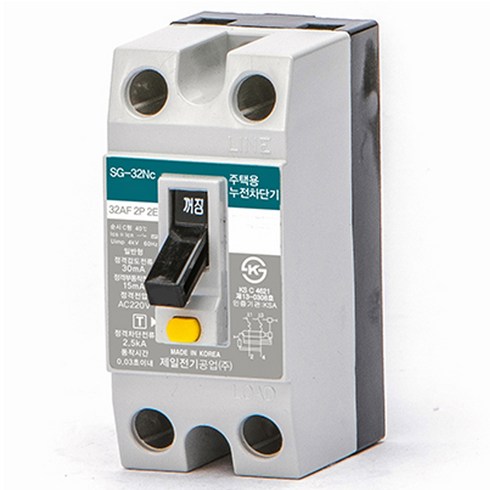 제일전기 주택용 누전차단기 소 D형 SG-32Nc 2P 20A, 1개