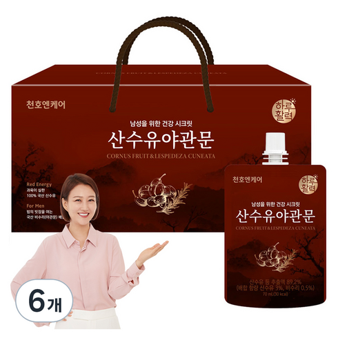 하루활력 남성을 위한 건강 시크릿 산수유야관문, 2.1L, 6개