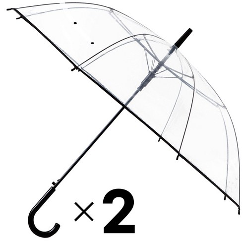 2023년 가성비 최고 우산 - 코멧 베이직 튼튼한 투명 비닐우산 2개