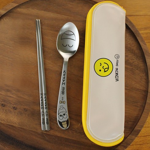 화인센스 비해피 아동 스푼 + 저분 + 케이스 세트, 혼합색상, 1세트