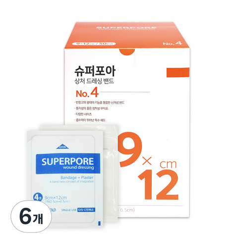 드레싱밴드 - 밴드골드 슈퍼포아 드레싱 밴드 화이트, 6개