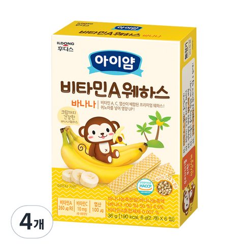 일동후디스 아이얌 비타민A 웨하스, 바나나, 36g, 4개