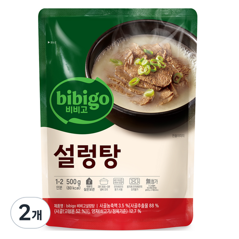 설렁탕2팩 - 비비고 설렁탕, 500g, 2개