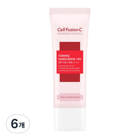 셀퓨전씨 토닝 썬스크린 100 SPF 50+ PA++++, 45ml, 6개