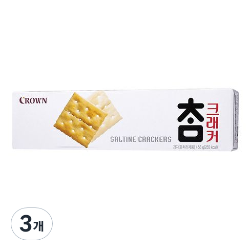 참크래커 - 크라운 참크래커, 56g, 3개