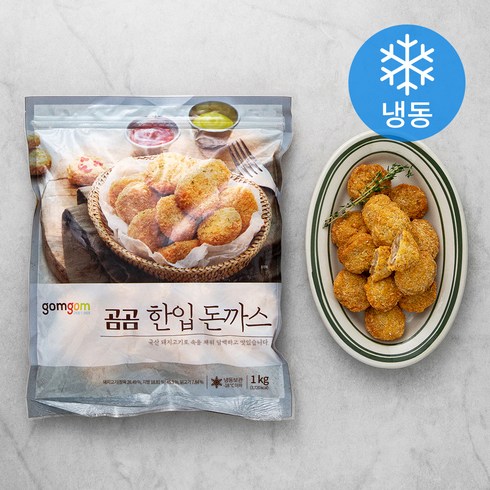 냉동식품 - 곰곰 한입 돈까스 (냉동), 1kg, 1개