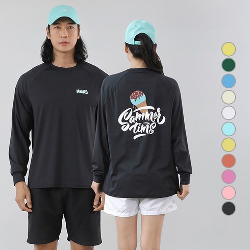 에이치머스 오버 루즈핏 체형커버 스윔 비치웨어 긴팔 래쉬가드 상의